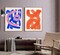 2 Pcs Abstract Colorful Line Wall Art Minimalist Thick Striped Prints Pictures Simple Blue Orange Pink Canvas Posters Watercolor Painting Home Wall Decor for Living Room Bedroom Bathroom 12x16in